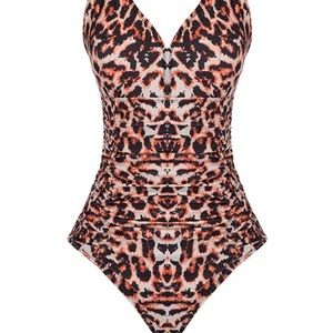 Women Halter Vneck Ruched Swimwear